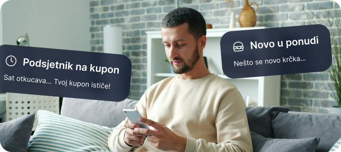 Mockup komunikacije sa kupcima na mobilnoj aplikaciji
